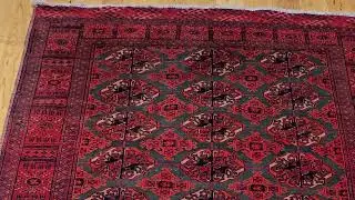 Early 20th Century Turkmen Area Rug in Pistachio Green Field, The Persian Knot Gallery, SKU: 1053