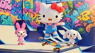 Happy Song for Kids & Baby | Hello Kitty Skateboard School Singing & Dancing with Sanrio Friends 🎀🛹🌈