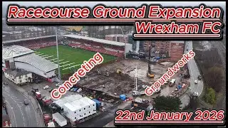 Wrexham Racecourse Ground Expansion 22nd January 2026 - groundworks continuing #djidrone