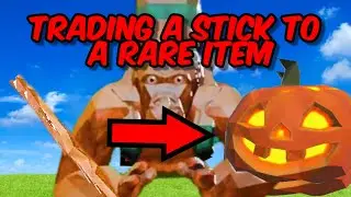 Trading a stick to a rare item in animal company!