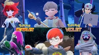 Pok&eacute;mon Scarlet & Violet - All Starfall Street Team Star Leader & Cutscene + Penny Team Star Boss