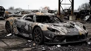 POV 4K Koenigsegg Agera RS 2017 Restoration Rusty Hypercar Rebuild from Scrap to brand New#viral 