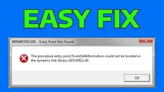 How To Fix ADVAPI32.dll Was Not Found (Missing Failed To Start)