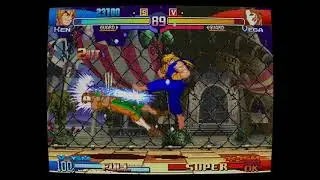 Ken spams Tatsumaki-Senpukyaku to win - Street Fighter Alpha 3 [CRT]