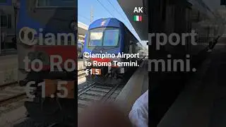 🇮🇹 Ciampino Airport to Roma Termini only &euro;1.5 (bargain). Trenitalia. #Ciampino #rome #train #italy