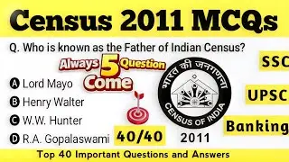 Census 2011 || important GK questions and answers || SSS GD, UPSE, BANKING, RAILWAY 