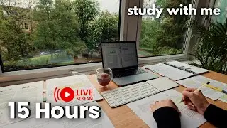 LIVE | 12 HOUR STUDY WITH ME | Pomodoro 50/10, Rain Sounds, Deep Work Focus, Cozy UK Ambience