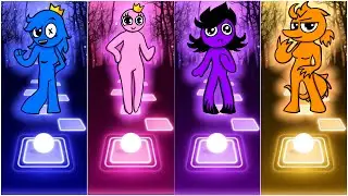 Rainbow Friends - Blue vs Pink vs Purple vs Orange Tiles Hop!