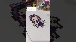 Shinobu pixel art |easy pixel art ideas #art #pixelart #tutorial #youtubeshorts #demonslayer