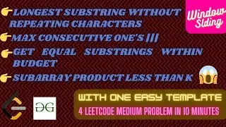 Quick summary of 4Leetcode Medium Problems discussed in previous videos using single template | C++