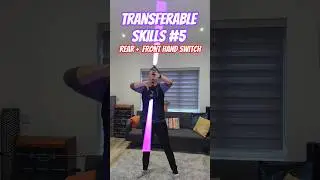 Transferable lightsaber spin technique: front and rear hand switch #starwars