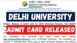 Delhi university Admit Card Released DUET 2020 Complete details