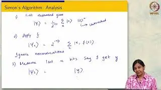 Simon's and Bernstein's Vazirani Algorithm Part 1 #swayamprabha #CH30SP