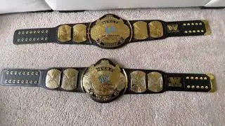 WWE Dual Plated Winged Eagle comparison with the WWE All Gold Winged Eagle Replica belt