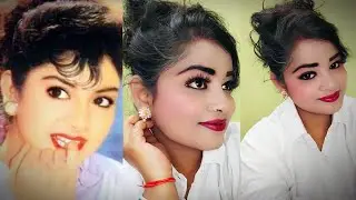 Divya bharti inspiral makeup look #makeup #trending #viralvideo #bollywood #10rupeesmakeupchallenge