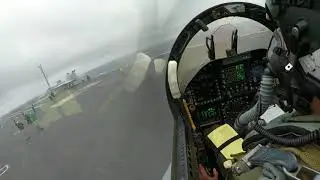F 18 carrier landing in bad weather and low visibility   Military videos