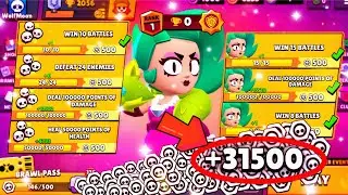 I Got 31500 tokens NONSTOP! 70 TIERS + Brawl Pass BOX Opening - Brawl Stars