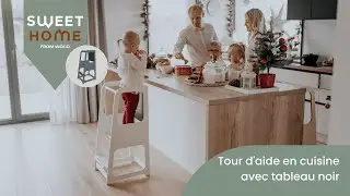 Tour d&rsquo;Apprentissage Montessori avec Tableau Noir | 3 Hauteurs R&eacute;glables