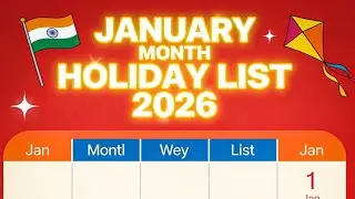 Holiday List January 2026|School Holiday List 2026|Bank Holiday January 2026|Government Holiday|