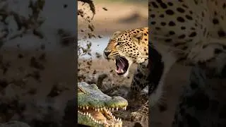 Against All Odds: Leopard&rsquo;s Desperate Escape from the Crocodile's Jaws? #shorts