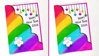 2 Easy New year card 2026 | Last Minute New year greeting card | How to make Easy New year card