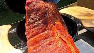 Coaste de porc afumate la smoker,cu sos BBQ!!!