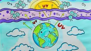 Save Ozone layer Drawing / Ozone day poster drawing / Ozone day drawing poster ideas 