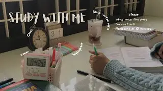 Study with me for an hour#pomodoro#whitenoise#firecrackle#studypartner#motivation#studyinspo#timer