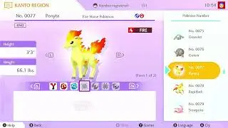 Kanto Region Pokedex From Pokemon Home Switch Part 4 (No. 0072 - No. 0080)