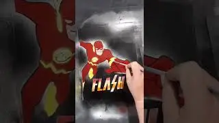 The Flash In A Flash Spray Paint Art⚡#art   #theflash     #shorts   #short   #spraypaintart