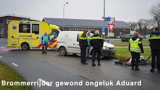 Brommerrijder gewond na botsing met bestelbus Aduard