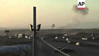 Ground shots of US airstrikes on the Khazer checkpoint outside of Irbil