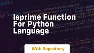 isprime function for python language