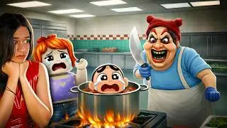 ESCAPE FROM LUNCH LADY GRANNY IN ROBLOX GONE WRONG 😱 ⁨@maalbro ⁩