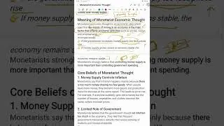 Monetarist Thought,  economics 