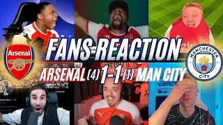 ARSENAL FANS REACTION TO WINNING THE COMMUNITY SHIELD ON PENALTIES AGAINST MAN CITY