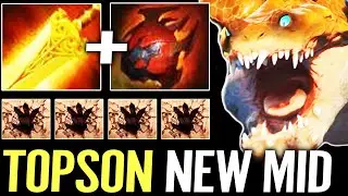 INCREDIBLE MID By Topson Primal Beast Radiance + Heart of Tarrasque 100% Impossible to TAME DotA 2