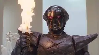 Mechanical Violator Hakaider burns a flower