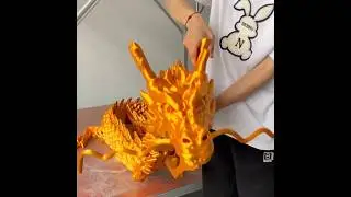 The Largest 3D Printed articulated Golden Dragon on Dowell 3DPrinter #shorts #dragon #3dprinting