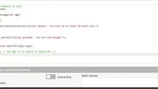 throw keyword in JAVA