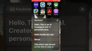 My iOS 17 Personal Voice. Created by AI Apple Neural Engine #apple #ios17 #iphone