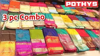 😱 ஒரே விலையில் 3 Silk Sarees?!Pothys Combo Shock🔥மிஸ் பண்ணா வருத்தப்படுவீங்க|Tissue,rawsilk,softsilk