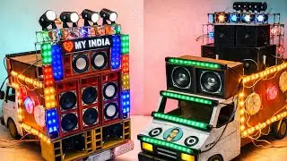 Mini Truck Dj Setup | how to make mini dj setup with cardboard Making Dj truck | dj wala tractor