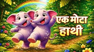 एक मोटा हाथी जंगल गीत 🐘🌴 | One Elephant Kids Song | मोटा हत्ती जंगल गाणं