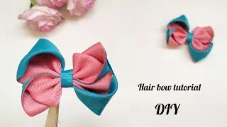 Make a beautiful bow with grosgrain ribbon at home| easy bow tutorial for beginners step by step|DIY