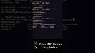 #Crack MD5 Hashes Using Hashcat #Kali Linux #Shorts