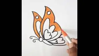 Butterfly Draw & Colour  #shorts #viral #youtube #art