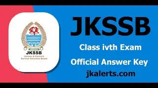 JKSSB Class iv exam official answer key. | JKSSB Updates | Jkalerts.com