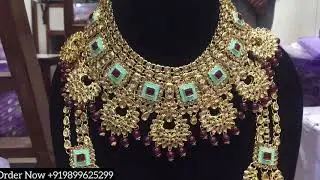 Mint Meenakari Kundan Bridal Jewellery Set | Soft & Flexible Bridal With Meenakri work