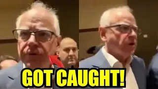 Tim Walz PANICS and Running Away From A Reporter After He Was Exposed